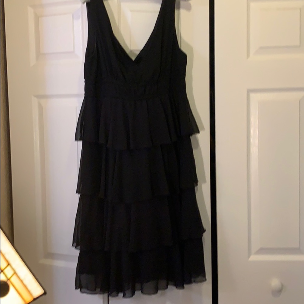 Ruffled All Black Dress